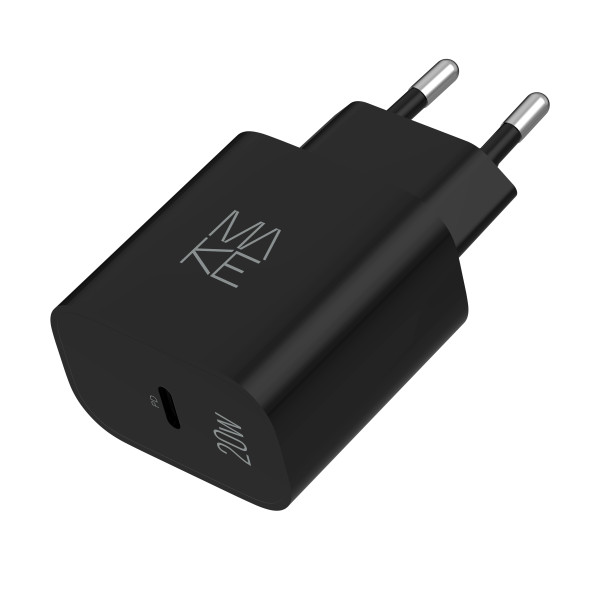 Фото - Мережевий зарядний пристрій MAKE 20W PD Black (MCW-2011BK)