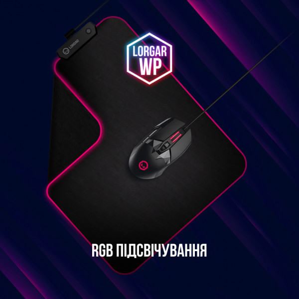 Фото - Мышь проводная игровая Lorgar Stricter 579 RGB LCD Wired USB Black (LRG-GMS579)