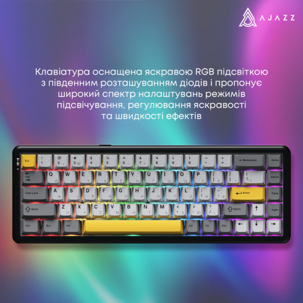 Фото - Клавіатура бездротова ігрова Ajazz AK680 MAX (AK680-M-BGY-A)