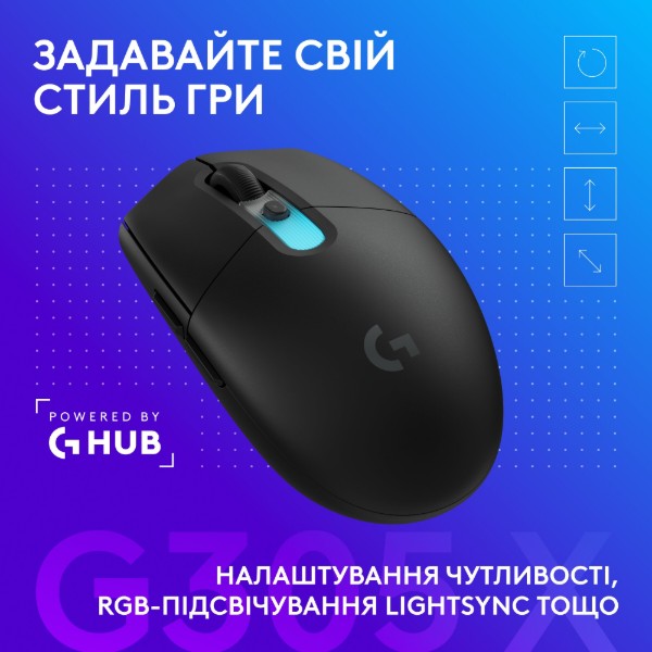 Фото - Миша бездротова ігрова Logitech G305 X SUPERLIGHT Black (910-007739)