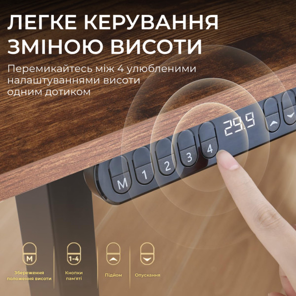 Фото - Стол с электрорегулировкой высоты Sihoo D03 1400x700 мм Walnut/Black (D03-104/D03-108)