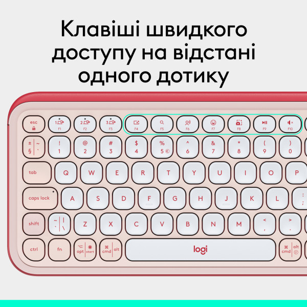Фото - Клавіатура бездротова Logitech POP Icon Keys Rose (920-013073)