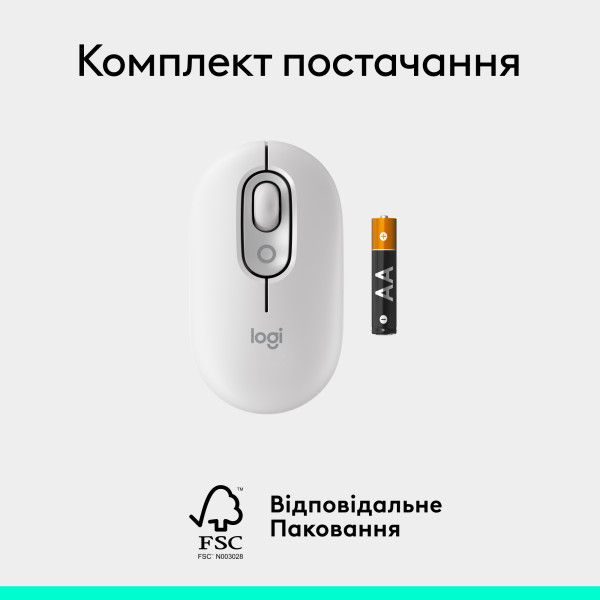Фото - Миша бездротова Logitech POP Mouse with emoji Off White (910-007411)