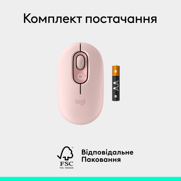 Фото - Миша бездротова Logitech POP Mouse with emoji Rose (910-007413)