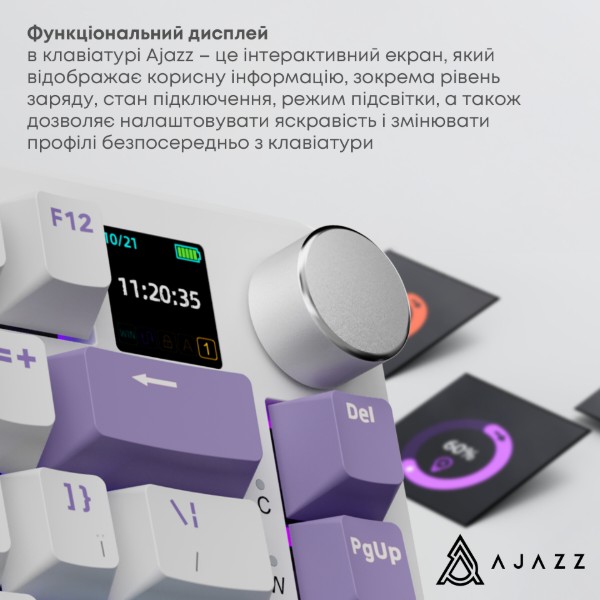 Фото - Клавіатура бездротова ігрова Ajazz AK820 MAX Magnetic switches (AK820MAX-M-PWB)