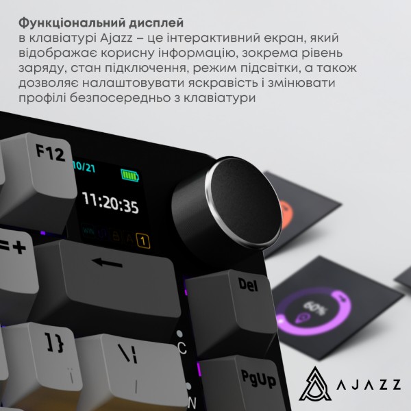 Фото - Клавіатура бездротова ігрова Ajazz AK820 MAX Magnetic switches (AK820MAX-M-BGY)