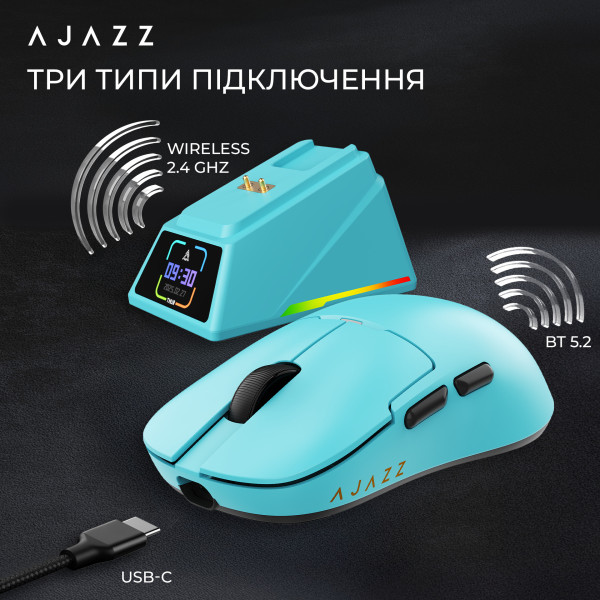 Фото - Миша бездротова ігрова Ajazz AJ159 APEX Blue (AJM159-A-BLUE)