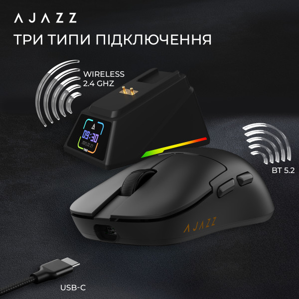 Фото - Миша бездротова ігрова Ajazz AJ159 APEX Black (AJM159-A-B)