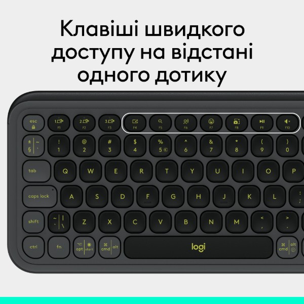 Фото - Клавіатура бездротова Logitech POP Icon Keys Graphite UKR (920-013157)