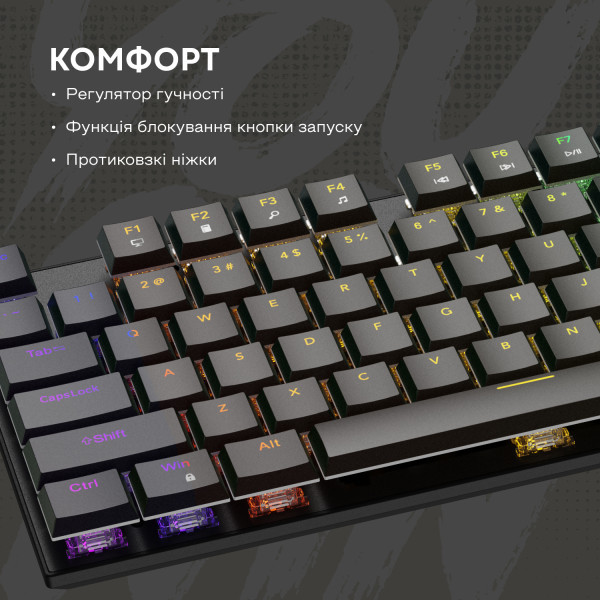Фото - Клавіатура дротова ігрова Canyon Cometstrike GK-55 RGB ENG/UKR Black (CND-SKB55-US)