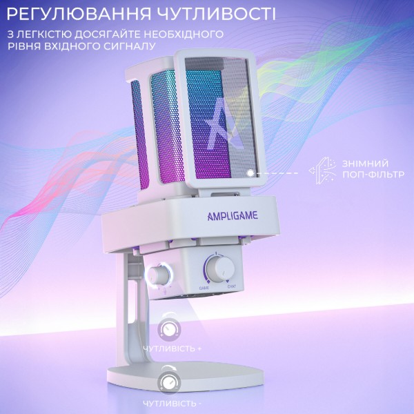 Фото - Микрофон для компьютера проводной Fifine Ampligame Q8PROW USB White