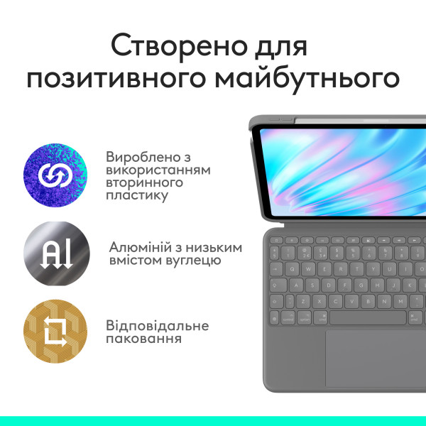 Фото - Чохол-клавіатура для планшета Logitech Combo Touch for iPad Air 13'' (M2) Oxford Grey (920-012618)