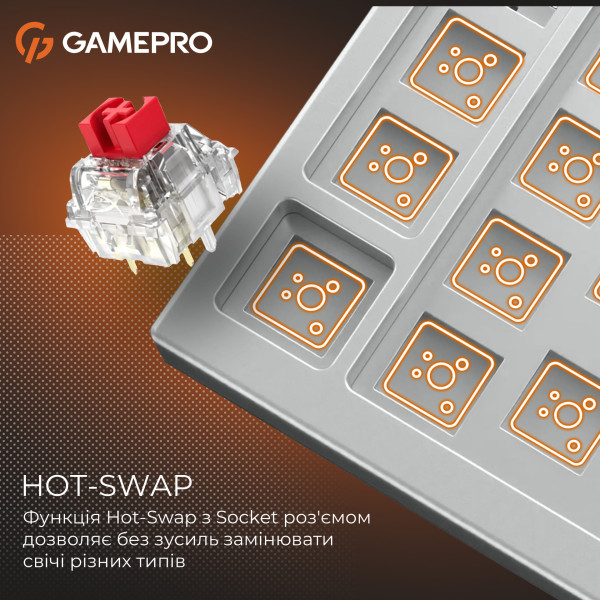 Фото - Клавіатура дротова ігрова GamePro Genesis Silverlight  (MK126)