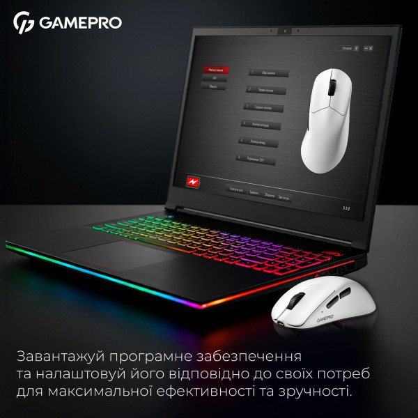 Фото - Миша бездротова ігрова GamePro Asgard Surt Wireless White (GM017W)