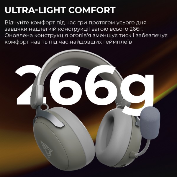 Фото - Гарнитура беспроводная игровая Ajazz AHM08 MAX 3-Mode Grey (AHM08-MAX-GW)