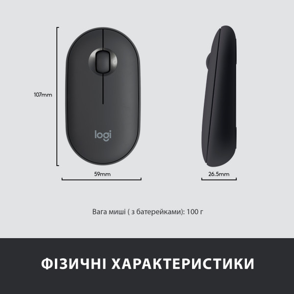 Фото - Клавиатура+мышь беспроводная Logitech MK470 Slim Wireless Graphite UA (920-009204)