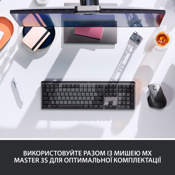 Фото - Клавіатура бездротова Logitech MX Mechanical Wireless Graphite Clicky (920-010759)