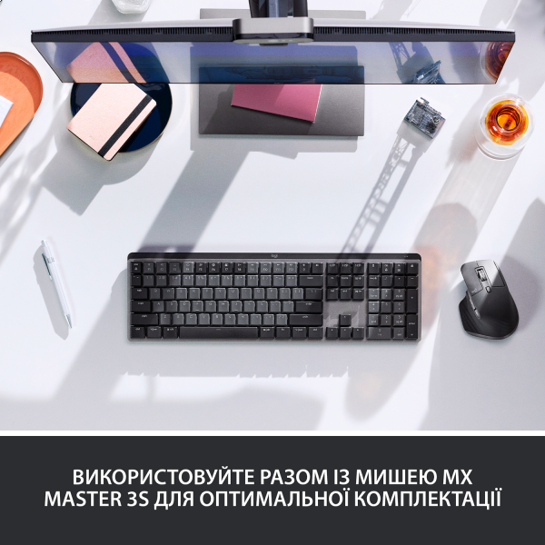 Фото - Клавиатура беспроводная Logitech MX Mechanical Wireless Graphite Clicky (920-010759)