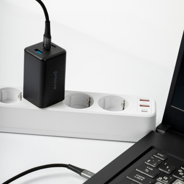 Фото - Сетевое зарядное устройство Proove Pocket GaN 65W (2Type-C + USB) Black (WCPG65121201)