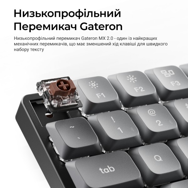 Фото - Клавиатура беспроводная Keychron K3 Max 84Key, Gateron MX 2.0 Brown, WL/BT/USB-A, QMK, Hot-swap, EN/UKR, RGB, Black (K3M-H3-UA)