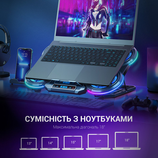 Фото - Подставка под ноутбук охлаждающая GamePro CP1450 Black