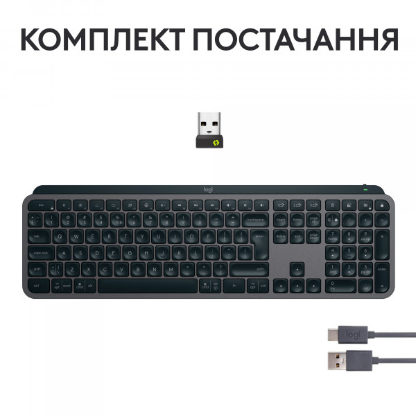 Фото - Клавіатура бездротова Logitech MX Keys S Wireless Graphite (920-011593)