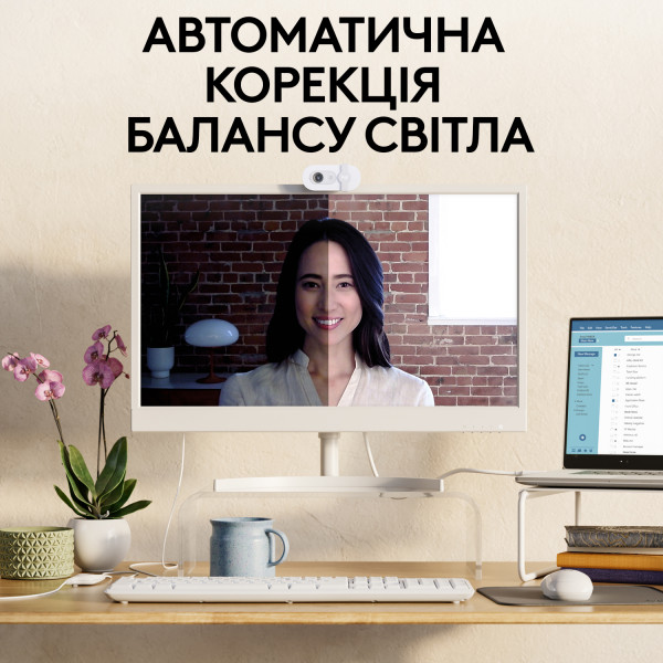 Фото - Веб-камера для комп'ютера Logitech Brio 100 Full HD White (960-001617)