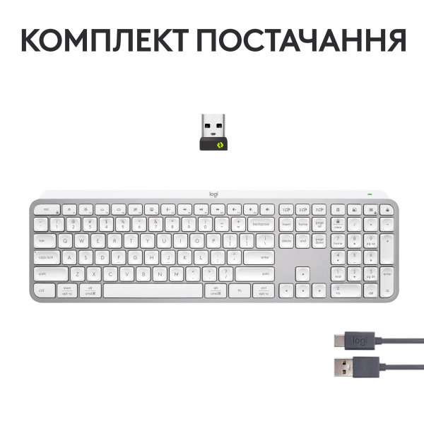 Фото - Клавіатура бездротова Logitech MX Keys S Wireless Pale Grey (920-011588)