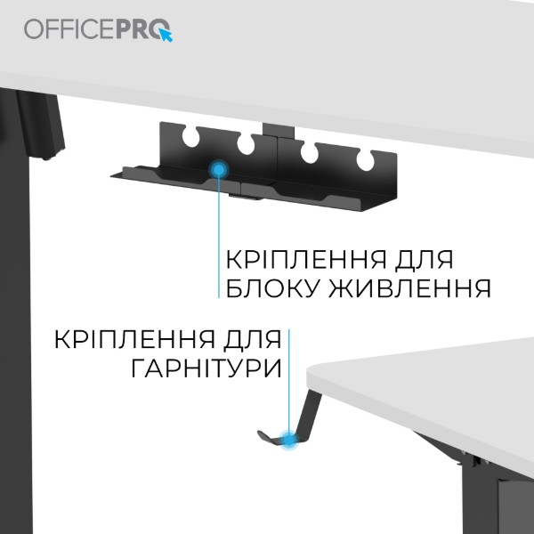Фото - Стіл комп'ютерний OfficePro ODE1260WB White/Black
