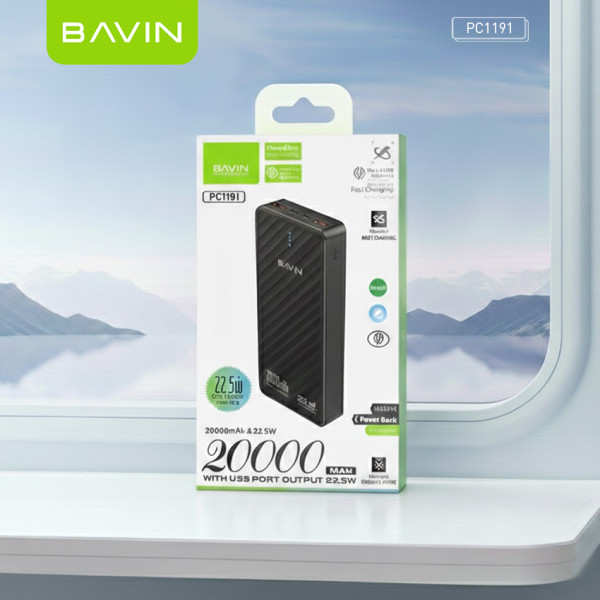Фото - Батарея мобильная Bavin PC1191 20000 mAh FAST CHARGING 22.5W Black (Y-PC1191-BK)