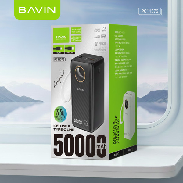 Фото - Батарея мобільна Bavin PC1157S 50000 mAh FAST CHARGING 22.5W White (Y-PC1157S-WH)