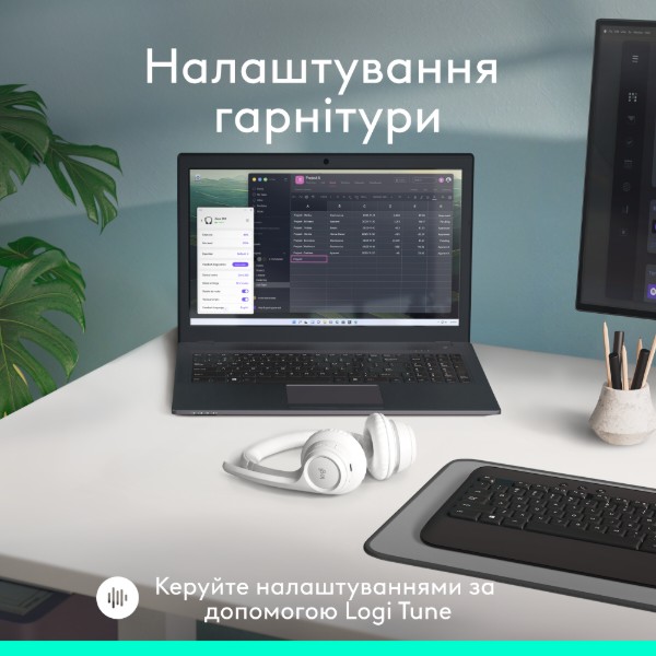 Фото - Гарнитура беспроводная Logitech Zone 300 Bluetooth Off-White (981-001417)