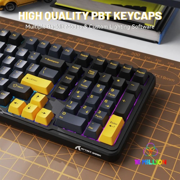 Фото - Клавиатура беспроводная игровая Attack Shark X98 102кл. RGB, Wireless, Star Black (AS-6972792471976-SB-UA)