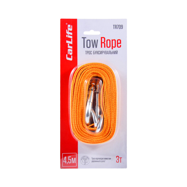 Фото - Буксировочный трос CarLife 3т, 4,5м (TR709)