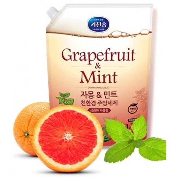 Фото - Средство для ручного мытья посуды Mukungwha овощей, фруктов и детских бутылочек Грейпфрут и мята 1,2л