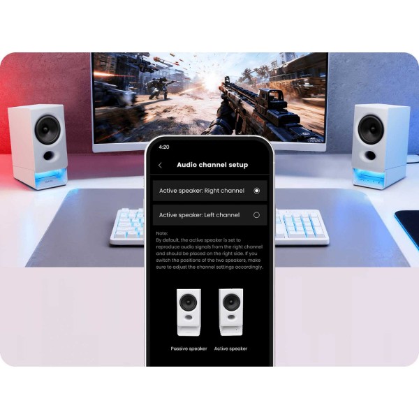 Фото - Комп'ютерна акустика компактна 2.0 Edifier R20BT White 2.0 5W USB Bluetooth