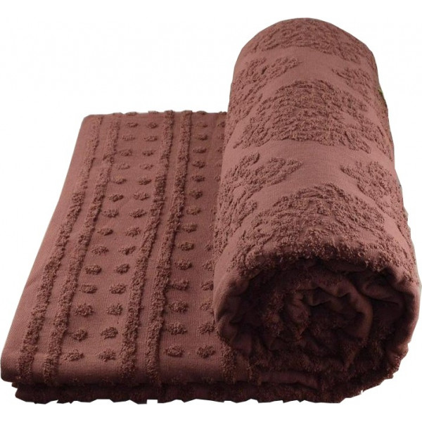 Фото - Покрывало двуспальное GM Textile махровое жаккардовое коричневое 200х220