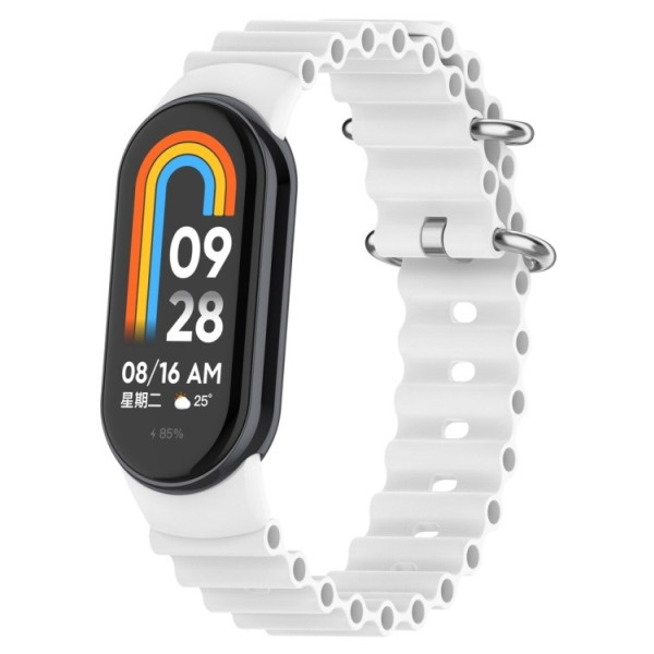 Фото - Ремінець для фітнес-браслету BeCover Wave Style for Xiaomi Mi Smart Band 8 / 9 / 10 White (714362)