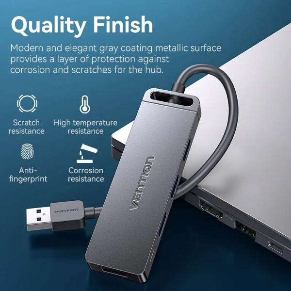 Фото - Хаб USB Vention USB 3.0 4xUSB-A 3.0 (CHLBB-SCB)
