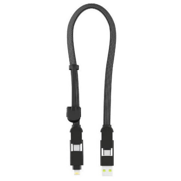 Фото - Кабель синхронізації даних Rolling Square 6in1, inCharge XL 30 см Black (XLS01R)