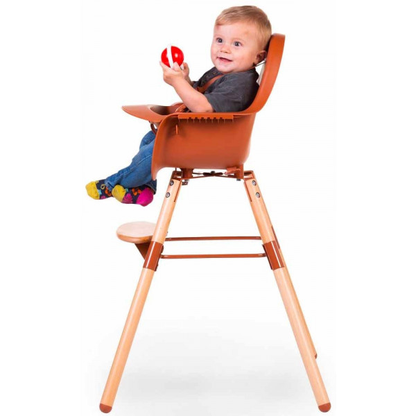 Фото - Стільчик для годування класичний Childhome Evolu 2 Natural/Rust (CHEVOCHRU)