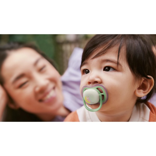 Фото - Ортодонтическая пустышка Philips Avent Ultra Air Ночная, 6-18 мес. (SCF376/29)