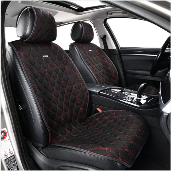 Фото - Комплект накидок на сидіння автомобіля CarLife Nitro black-red 2 шт. (SC40112)