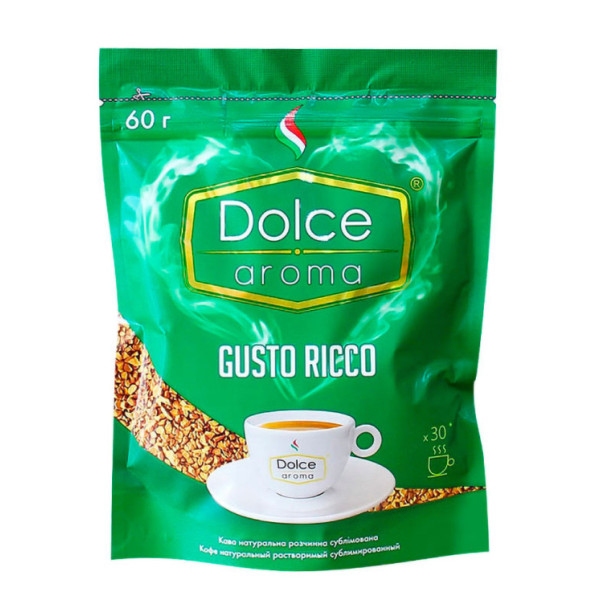 Фото - Кофе растворимый Dolce Aroma Gusto Ricco 60 г (4820093481434)