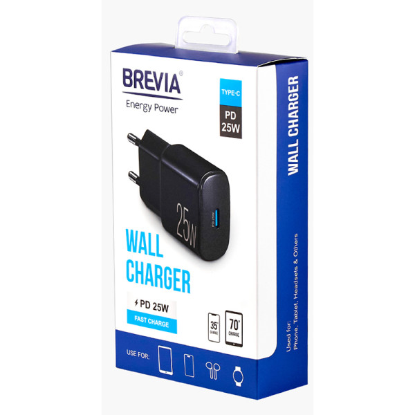 Фото - Сетевое зарядное устройство Brevia ePower PD25W USB-C (45025CB)