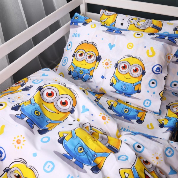Фото - Комплект постільної білизни MirSon King Size 220х240 см Kids Time 17-0867 Happy Minions Бязь (2200012066263)