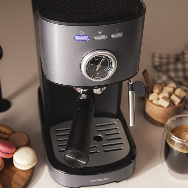 Фото - Уцінка - Кавоварка ріжкова Cecotec Power Espresso 20 Pecan Steel (CCTC-00275)