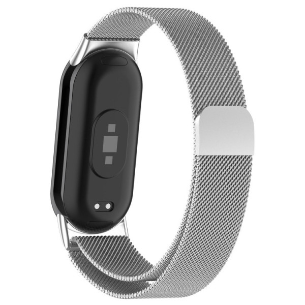 Фото - Ремінець для фітнес-браслету BeCover Milanese Style for Xiaomi Mi Smart Band 8 / 9 / 10 Silver (714602)