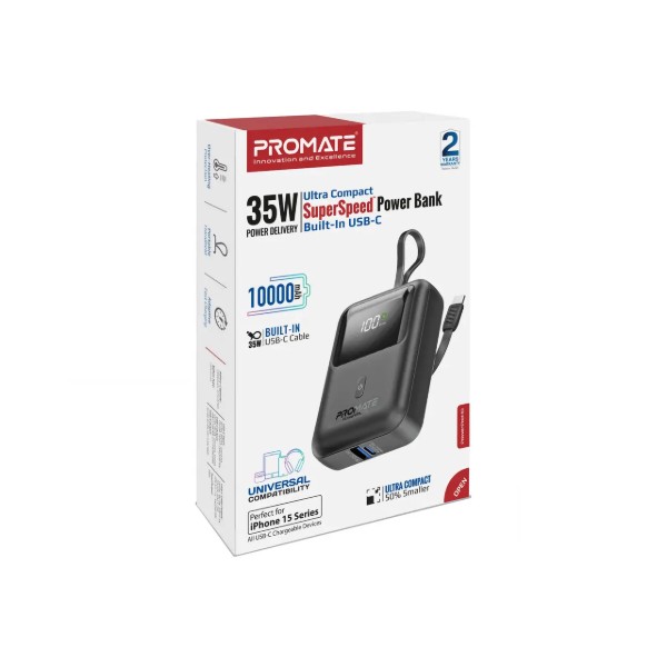 Фото - Батарея мобильная Promate 10000mAh (powerpod-10.black)