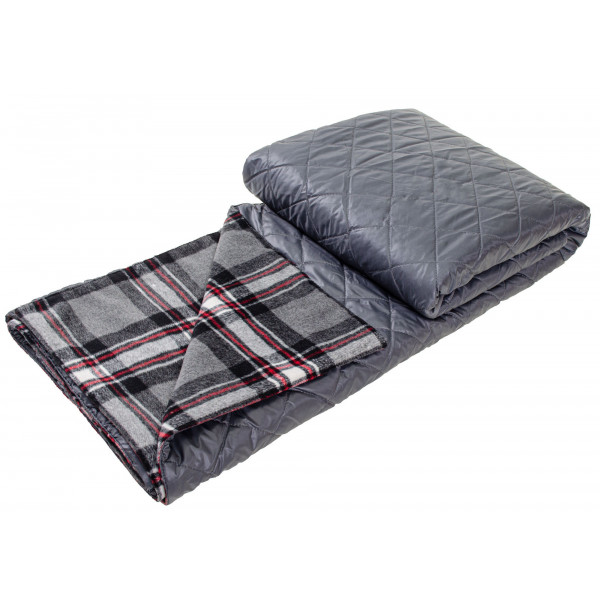 Фото - Плед полуторний Home Line 4 в 1 клітинка червона (143567)